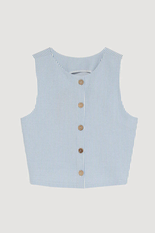 Quzu top blu stripes