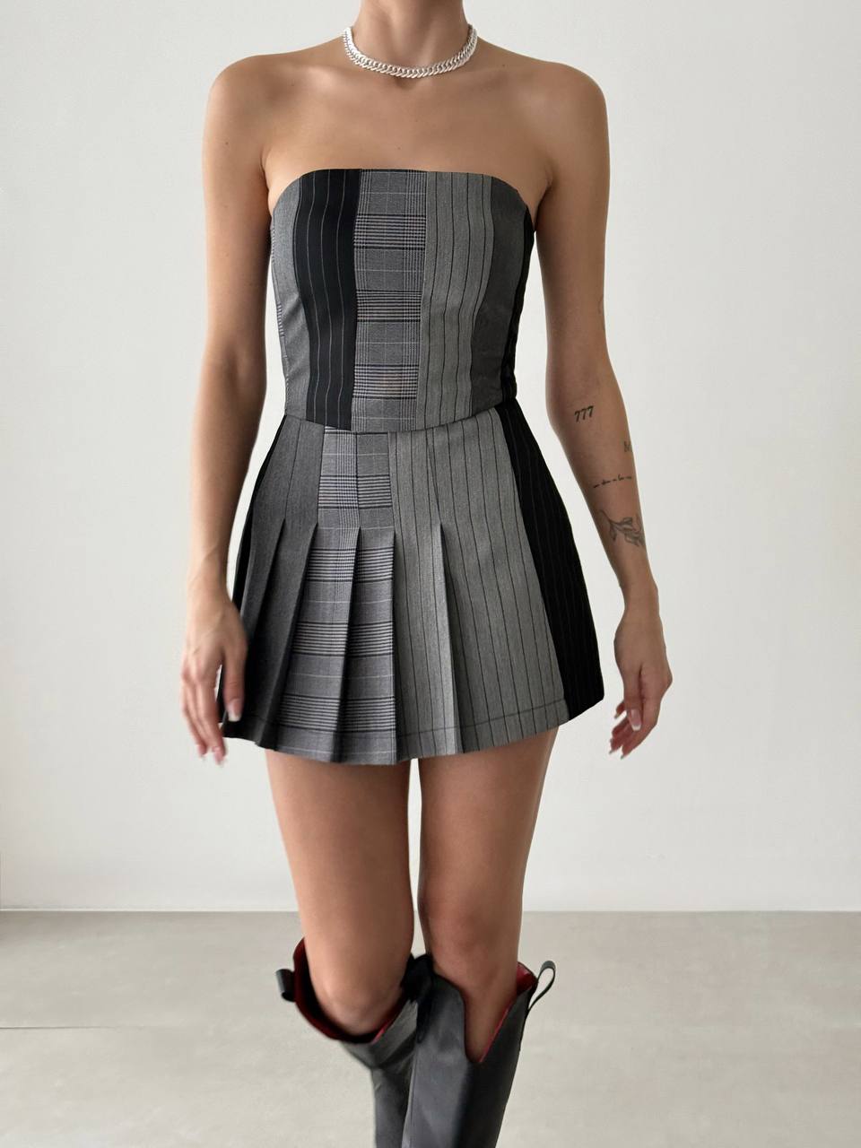 Quzu skirt grigio