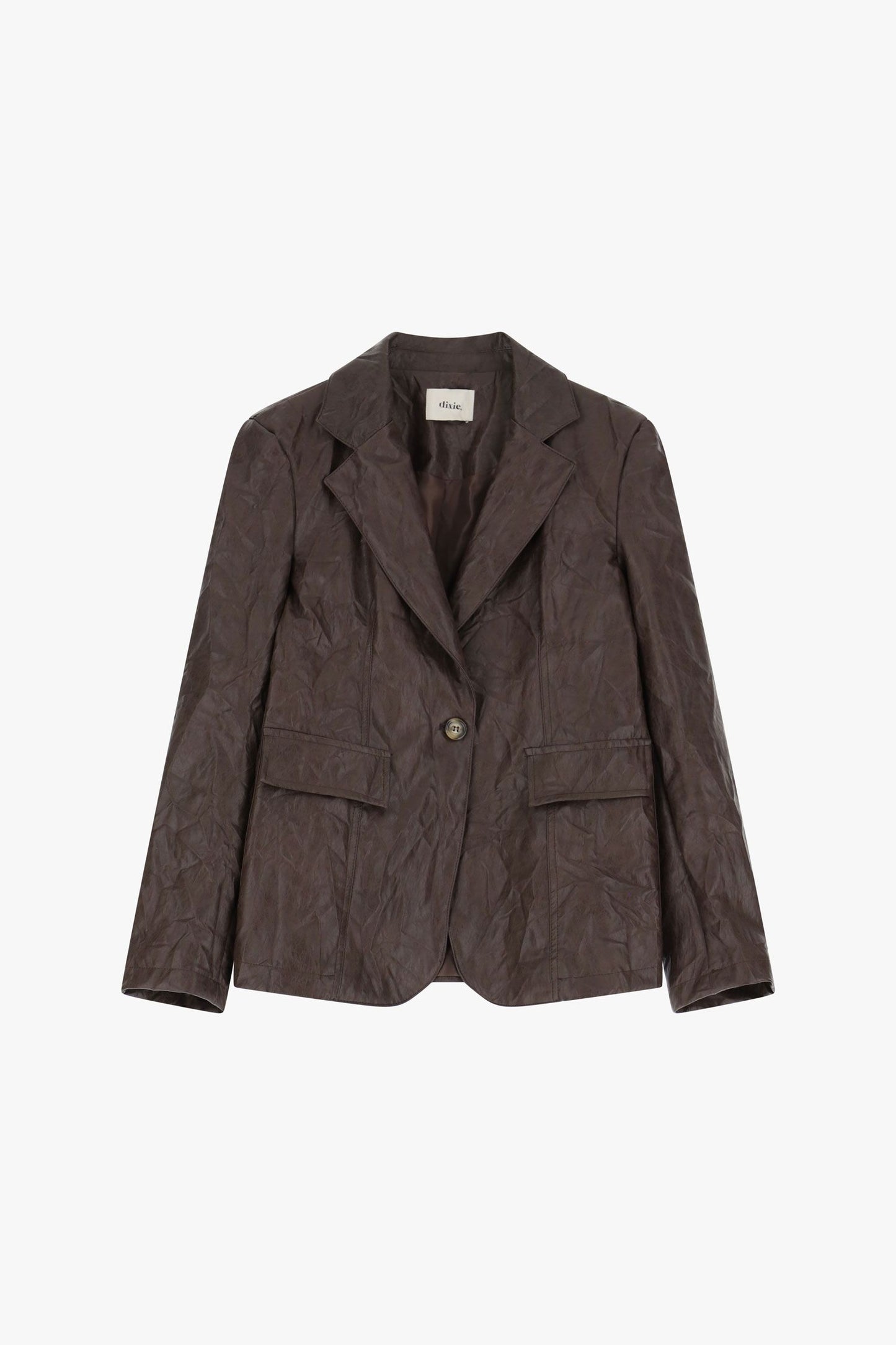 Dixie leatherlook blazer chocolade