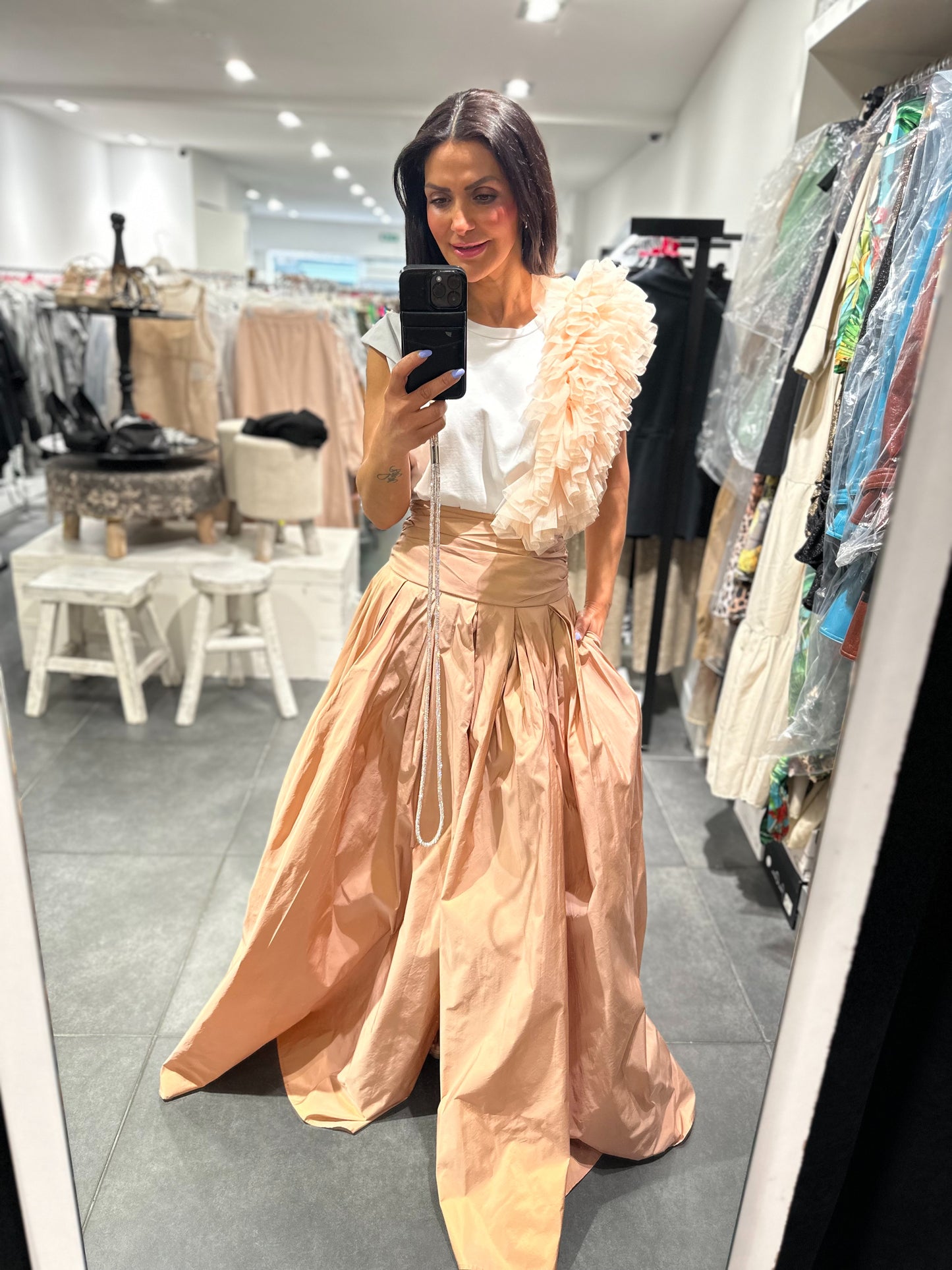 Babylon Skirt lungo Pudra