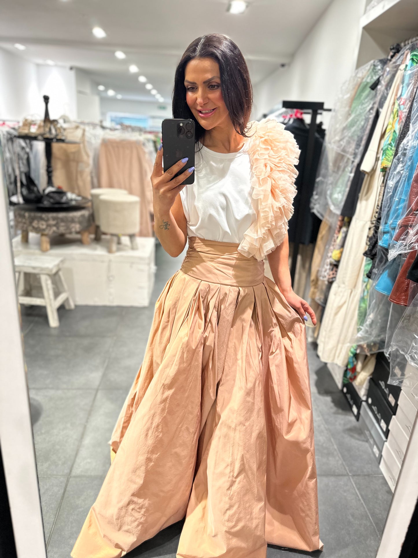 Babylon Skirt lungo Pudra
