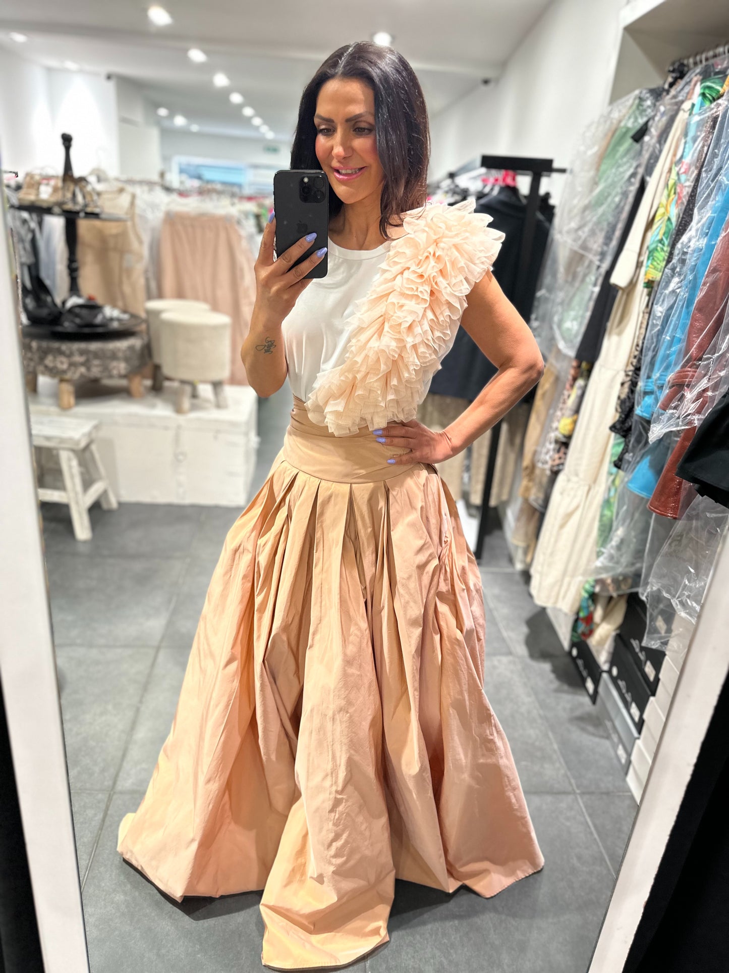 Babylon Skirt lungo Pudra