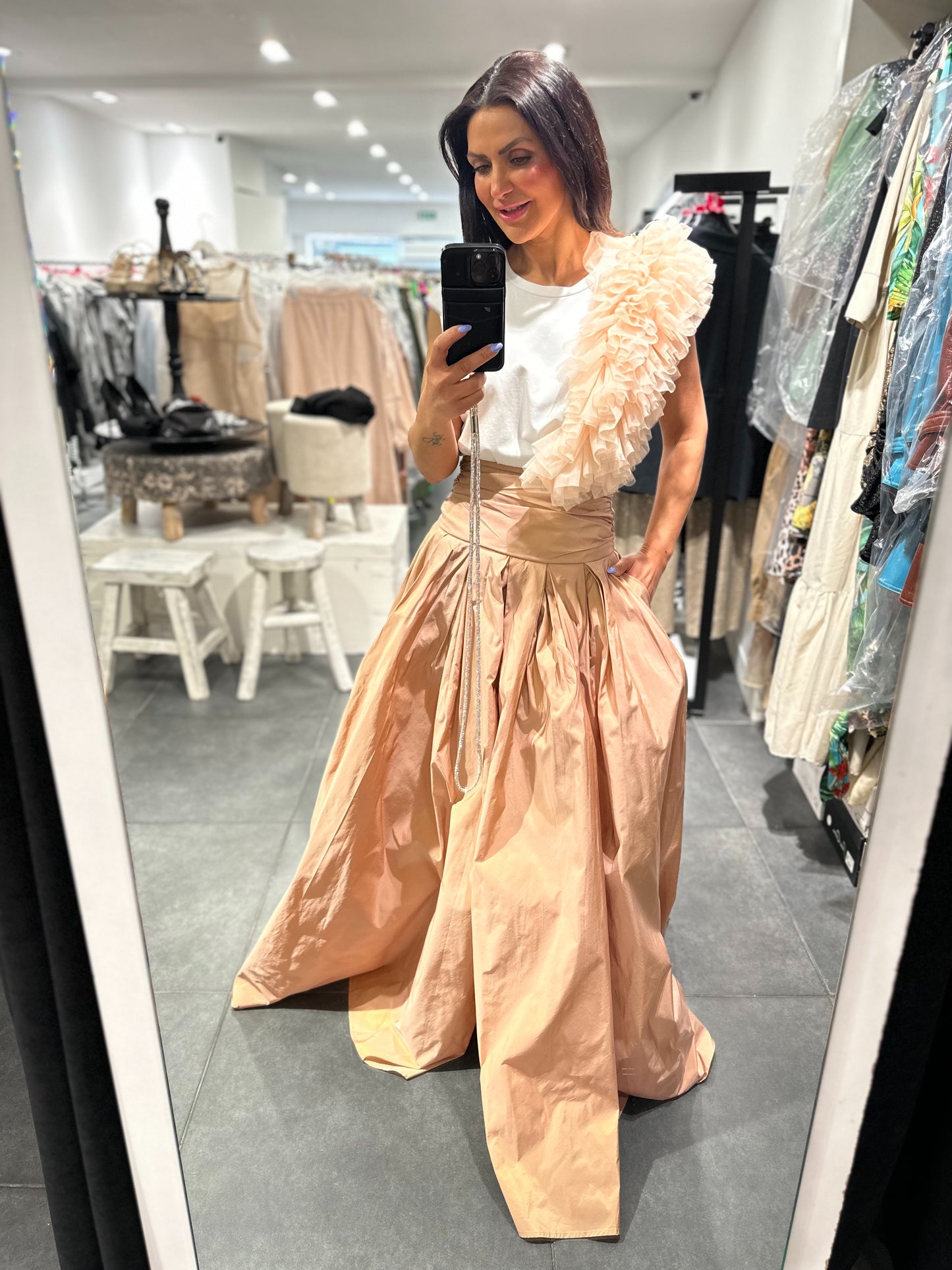 Babylon Skirt lungo Pudra