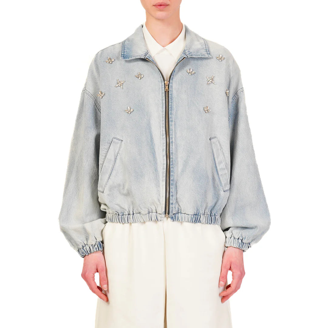 Tensione in jeans bomber