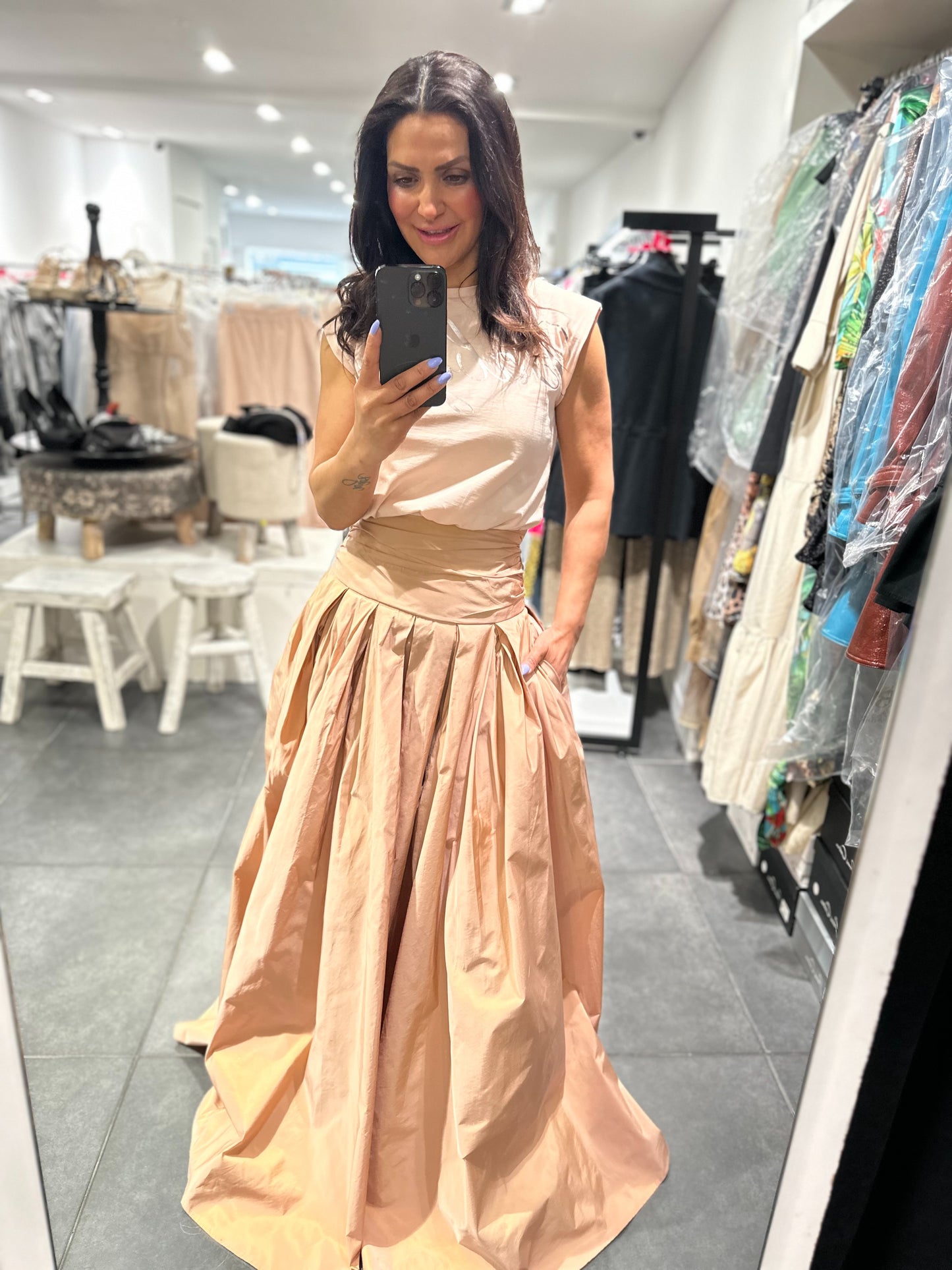 Babylon Skirt lungo Pudra