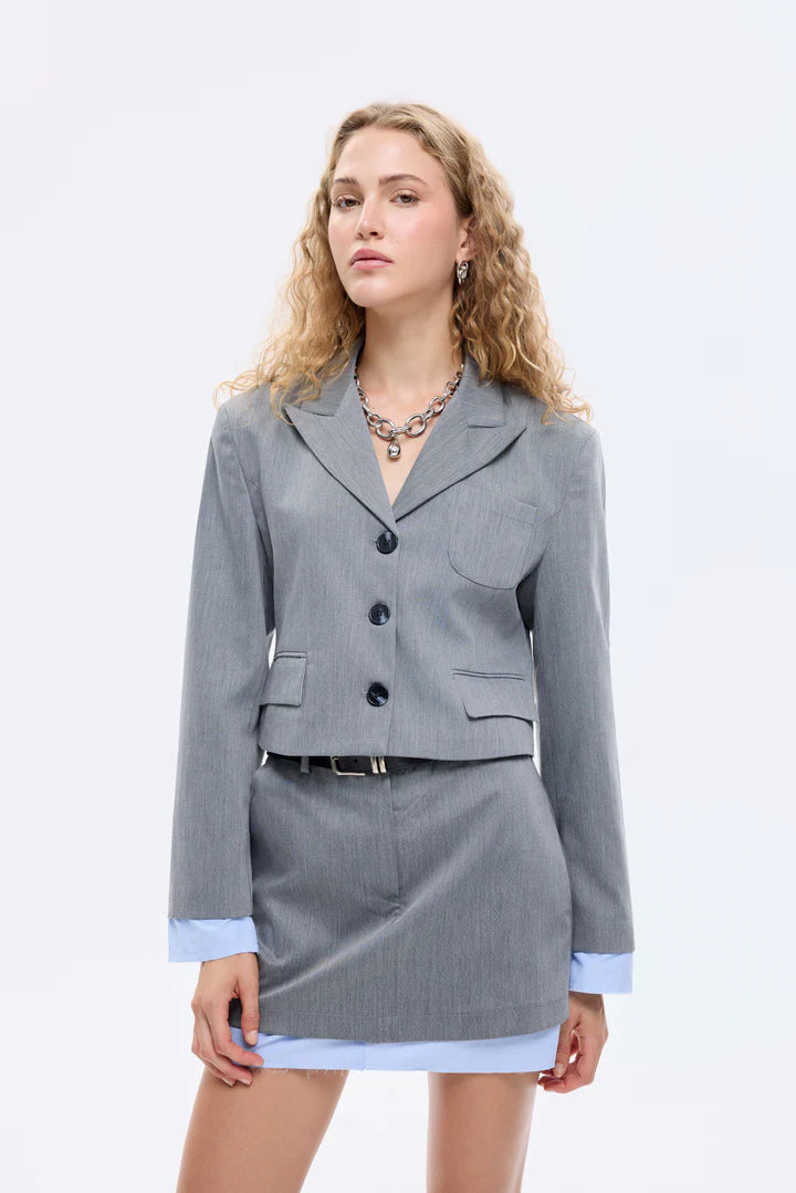Quzu grey mini blazer