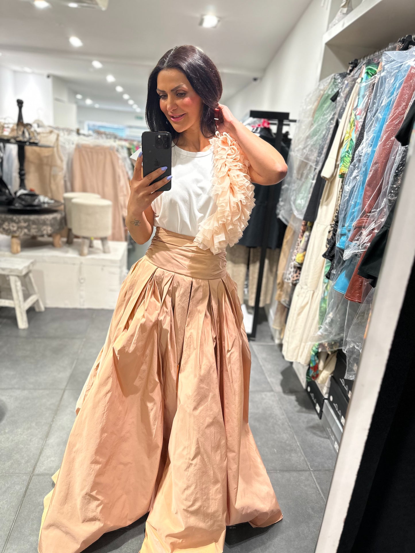 Babylon Skirt lungo Pudra