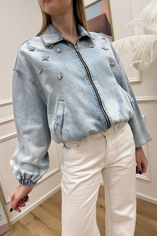 Tensione in jeans bomber