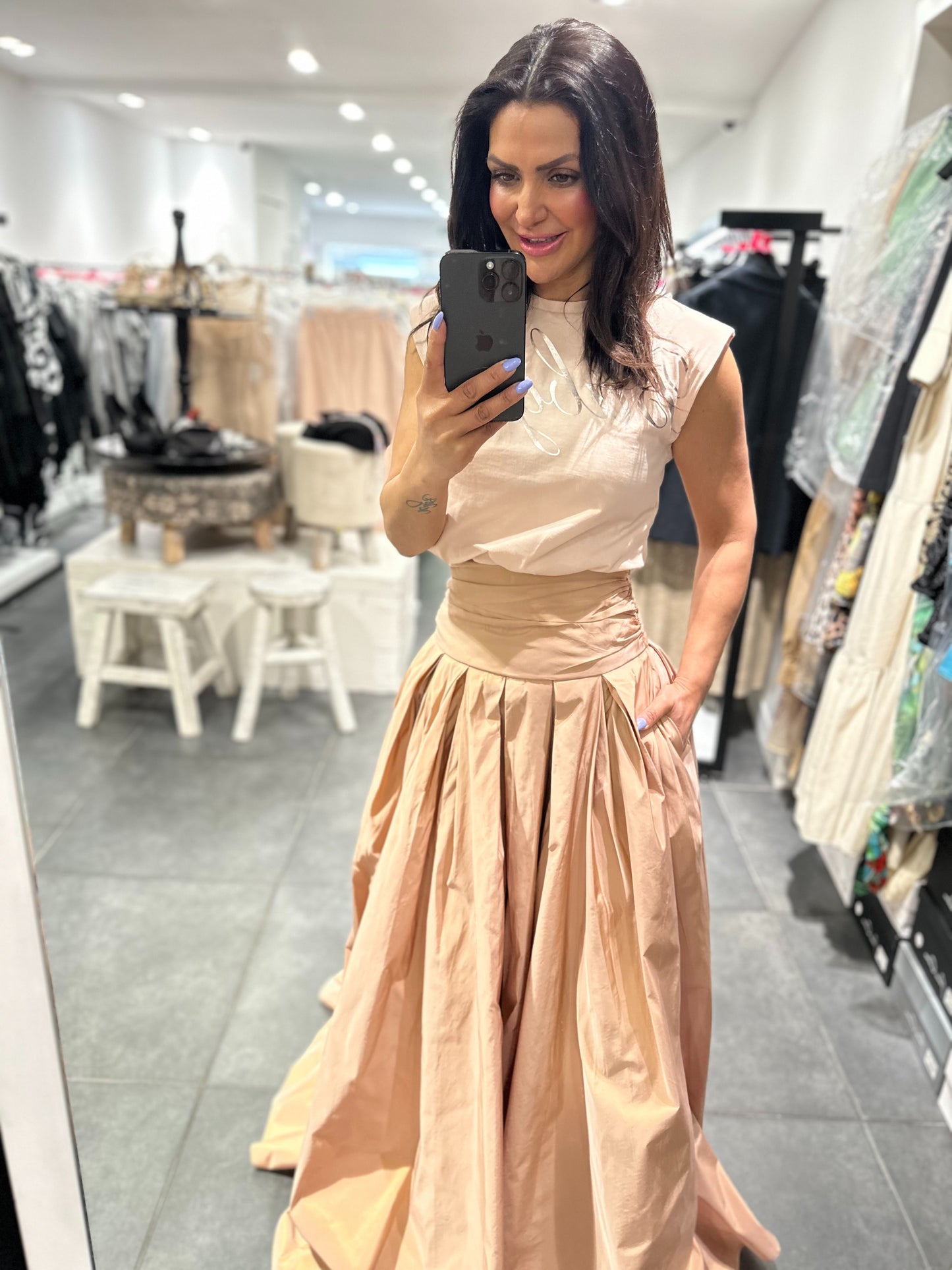 Babylon Skirt lungo Pudra