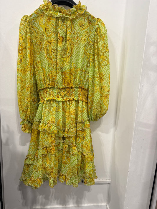 Babylon dress flowers lime