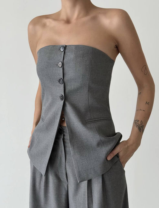 Quzu bustier grey