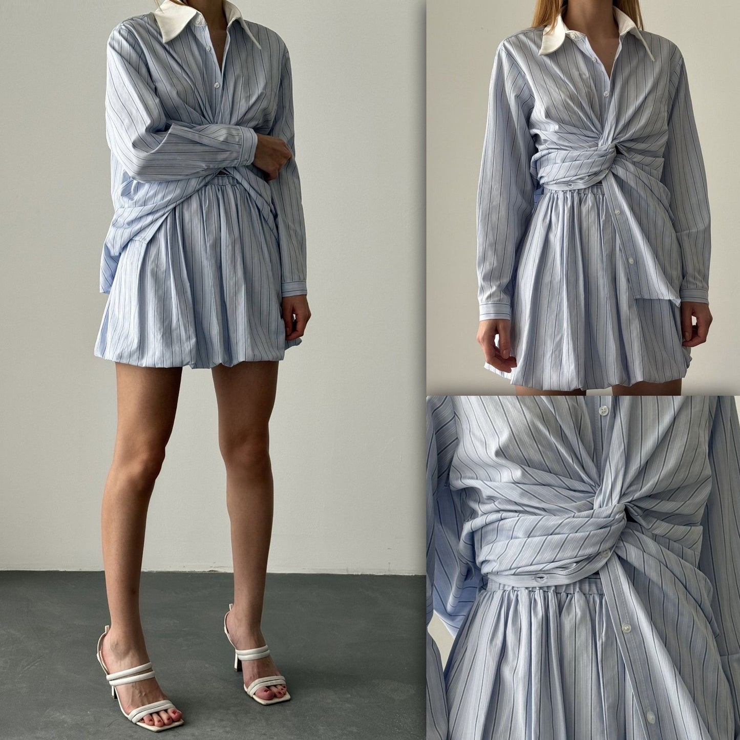 Quzu skirt blu stripe