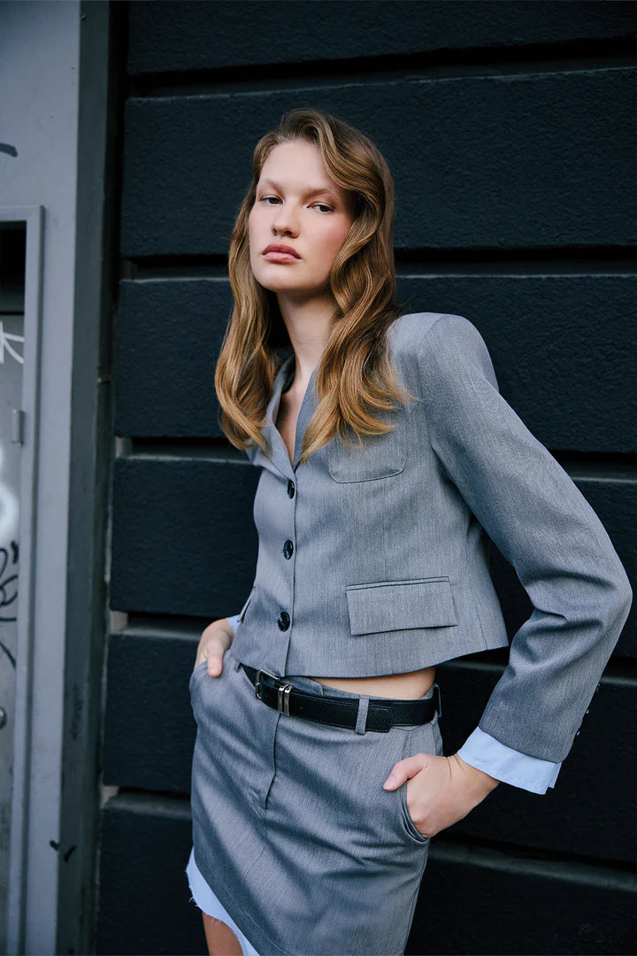 Quzu grey mini blazer