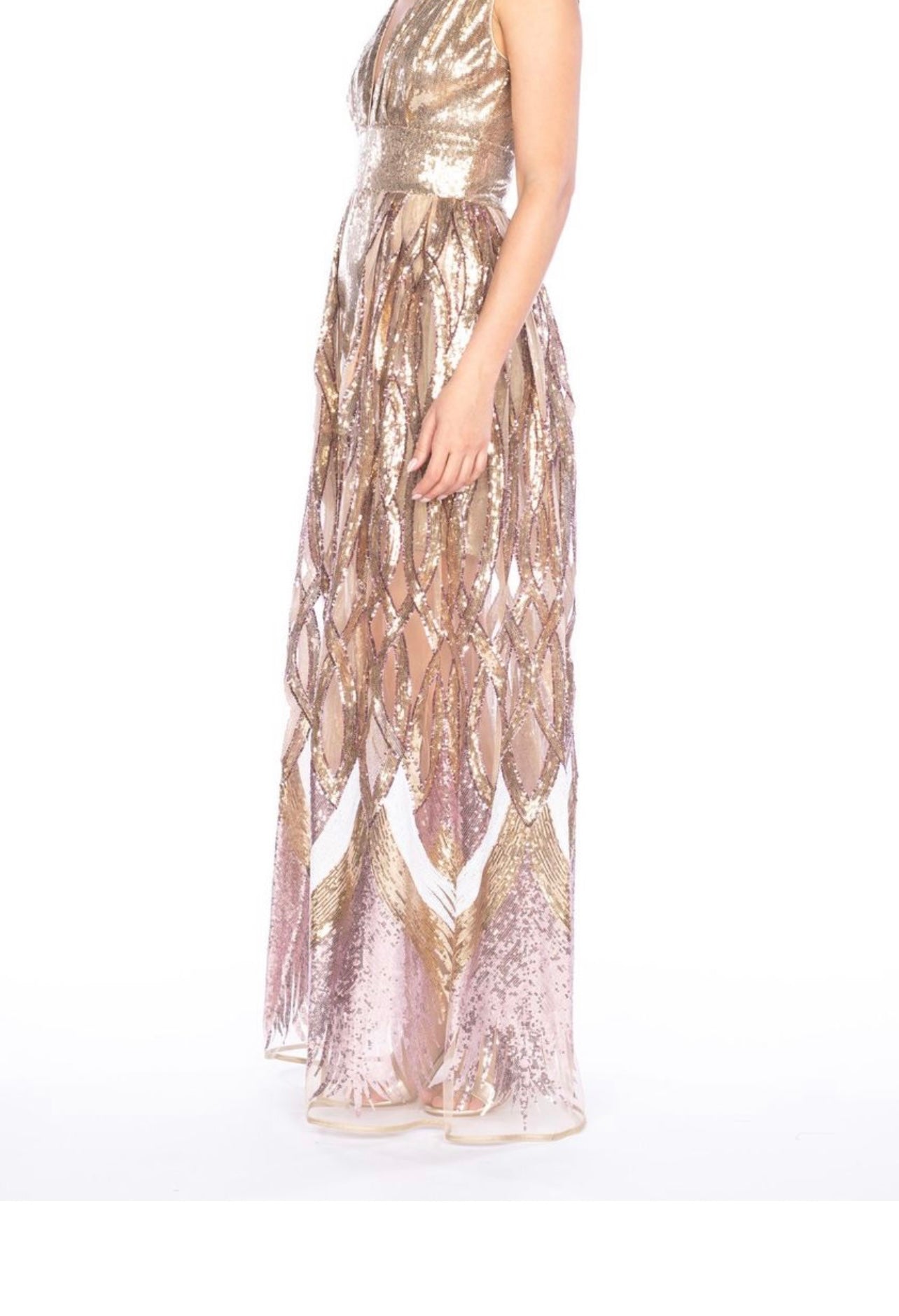 Babylon Dress Gold Lungo