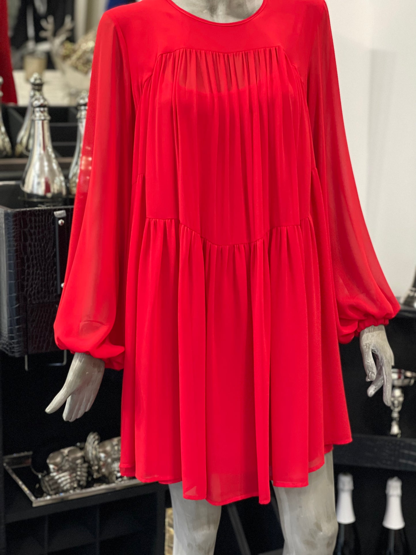 Babylon Dress Red Vlt