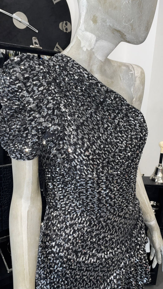 Babylon Dress Silver / Black pailletten