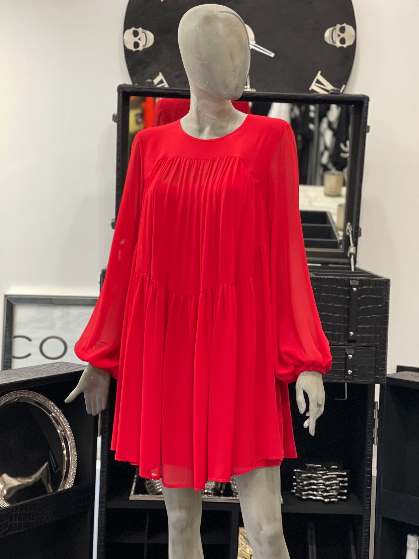 Babylon Dress Red Vlt