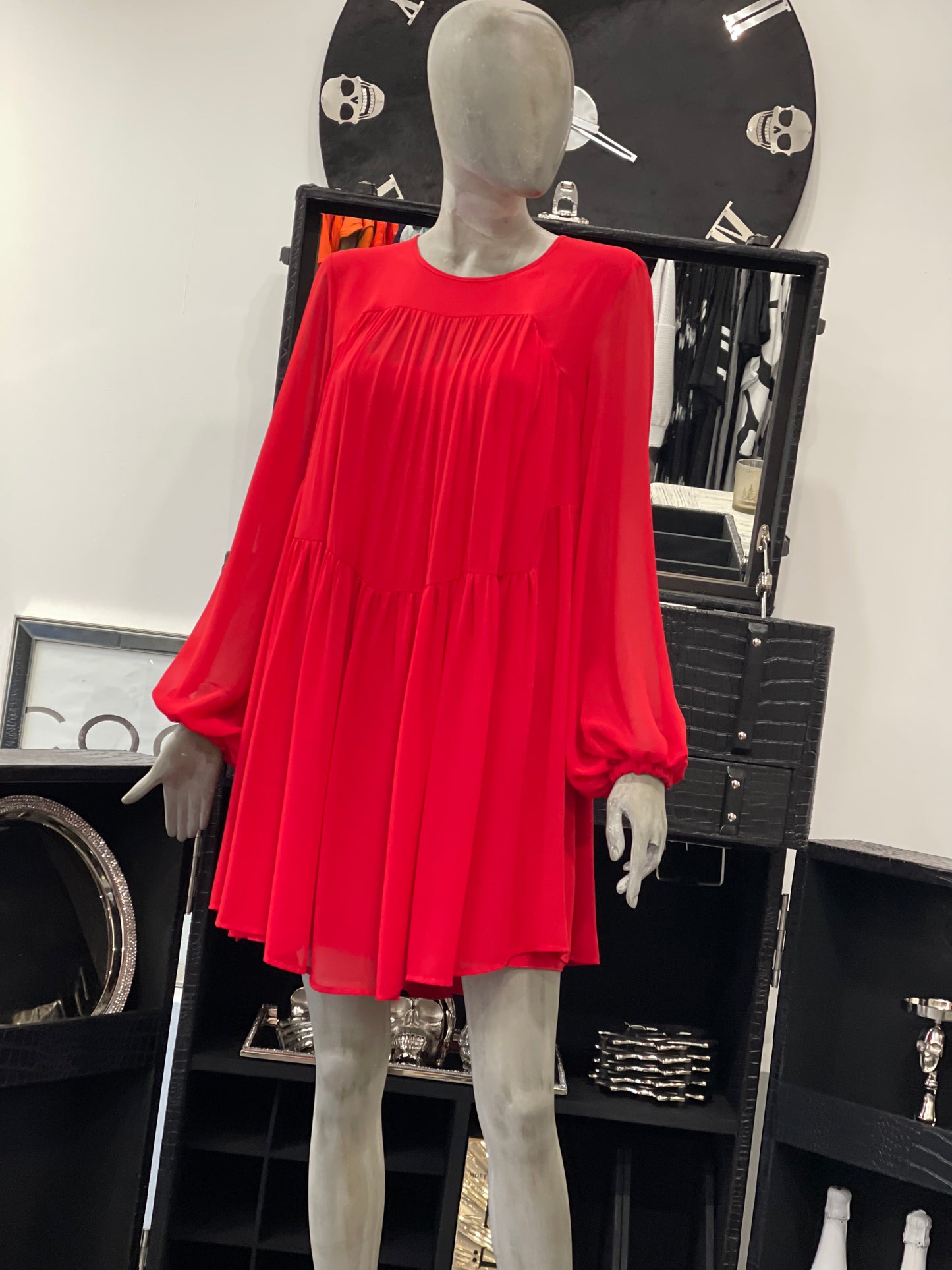Babylon Dress Red Vlt