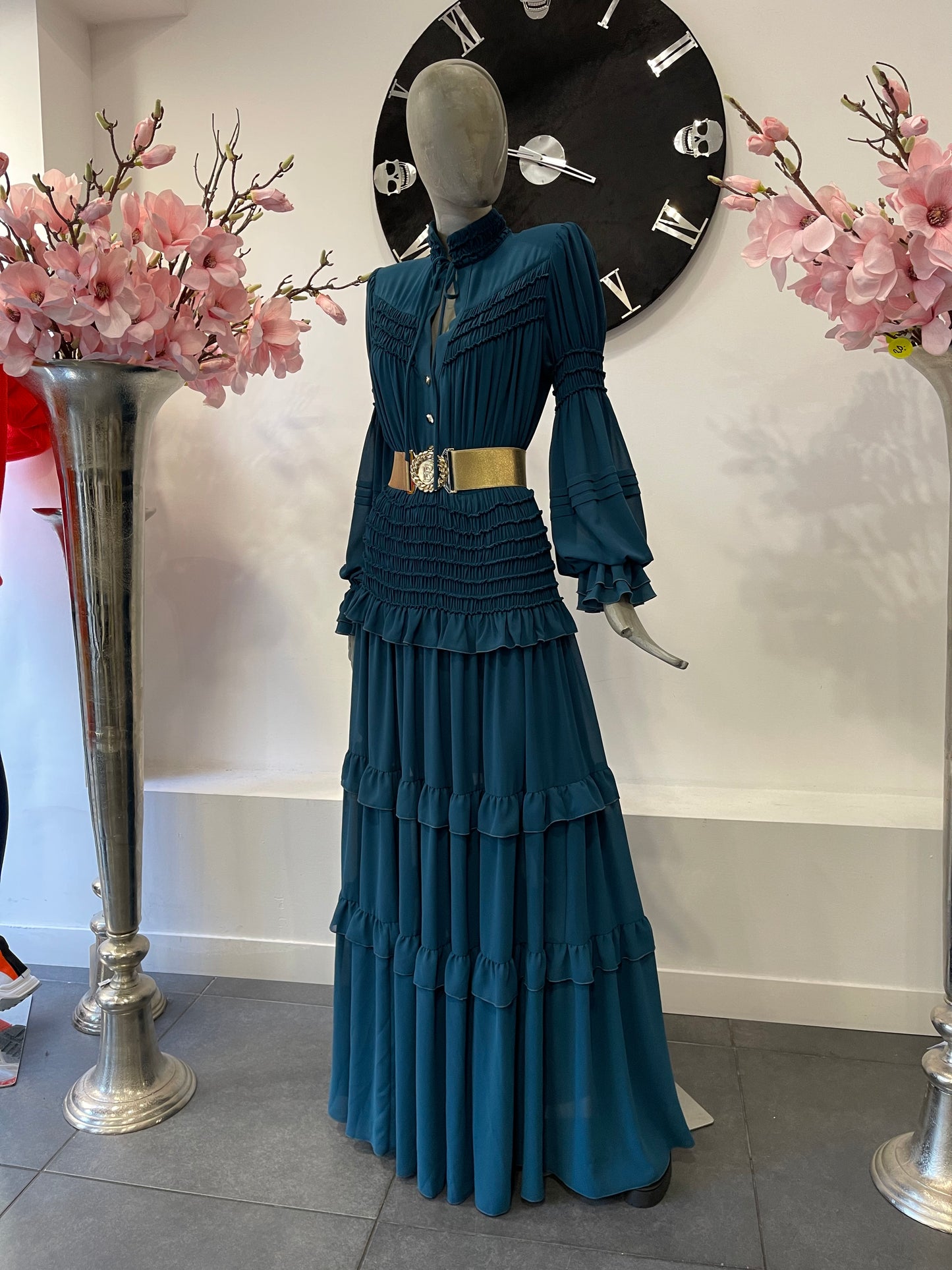 Babylon Dress lungo Petrol