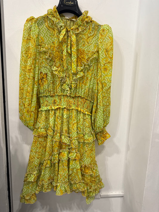 Babylon dress flowers lime