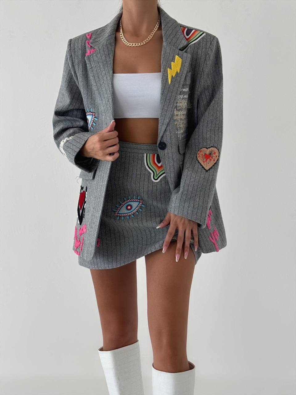 Quzu blazer print