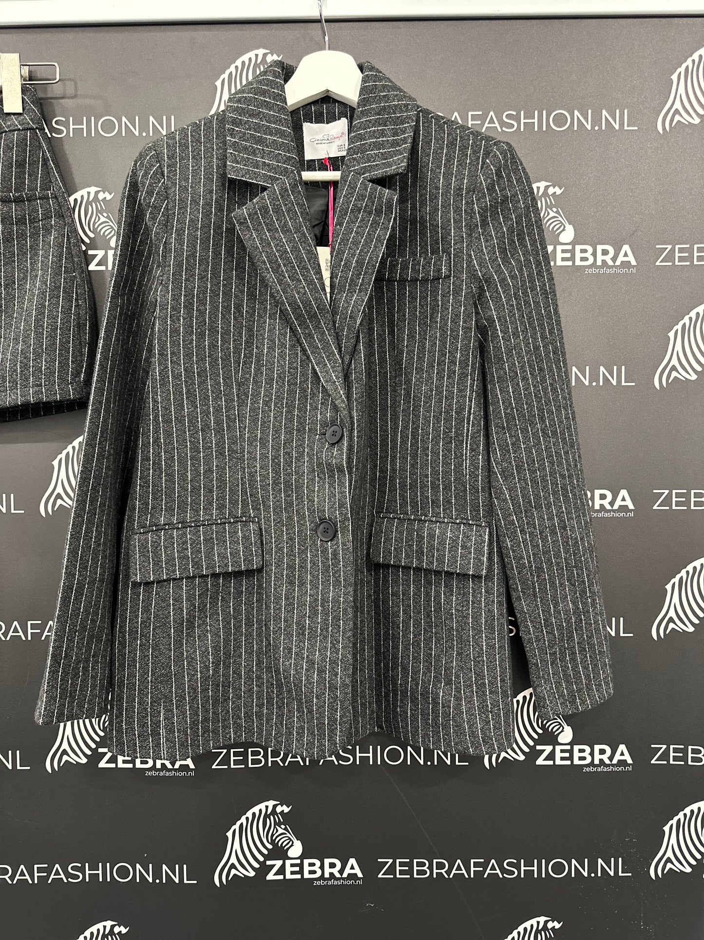 Quzu blazer grey stripe