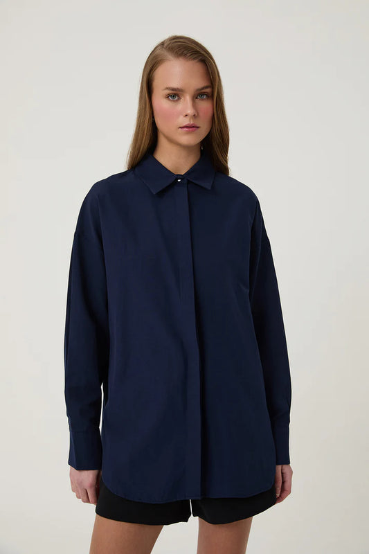 Quzu oversized blouse Marine