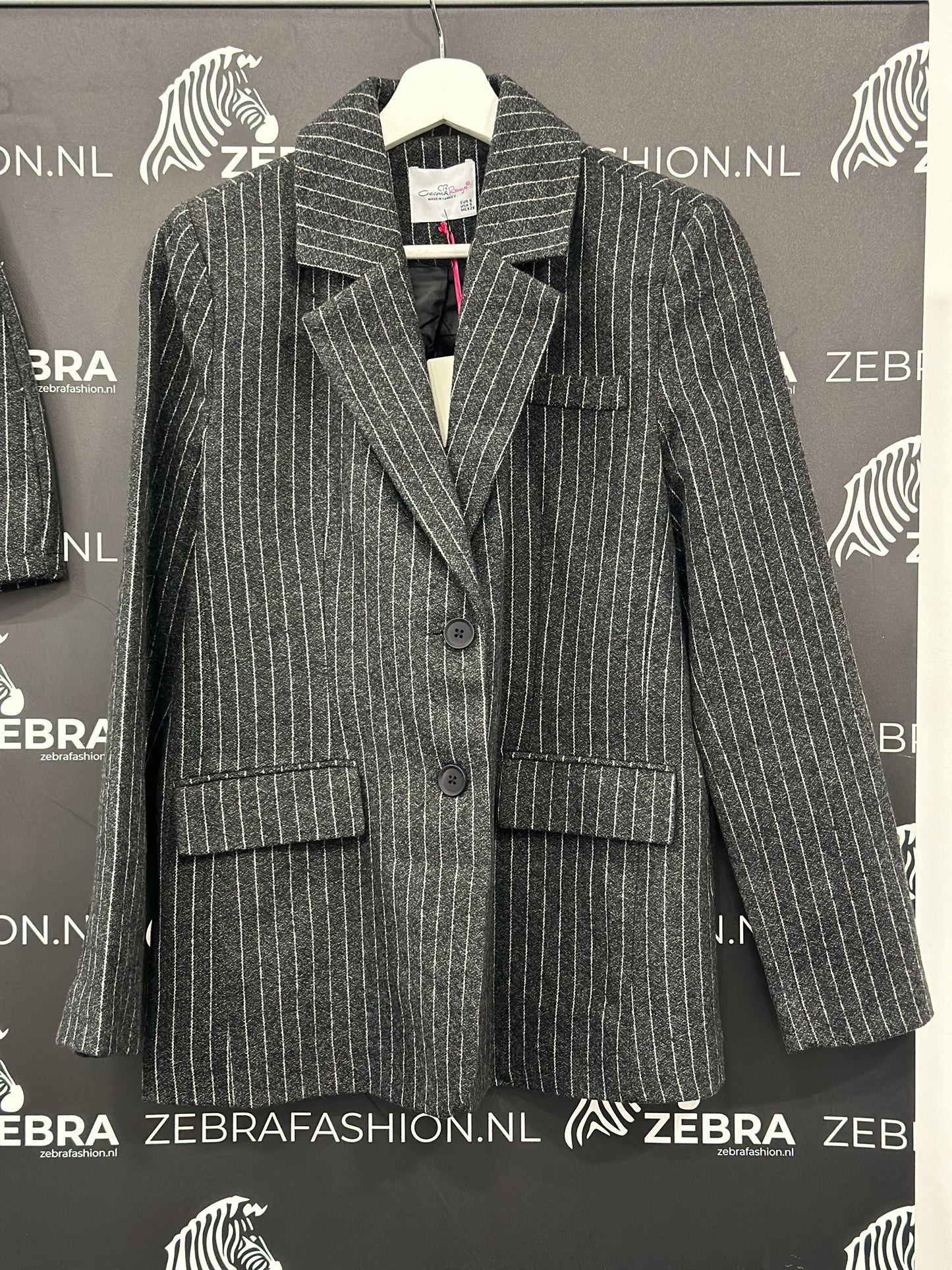 Quzu blazer grey stripe