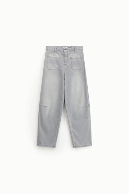 Please fashion baloon jeans grigio