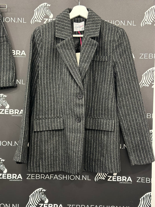 Quzu blazer grey stripe