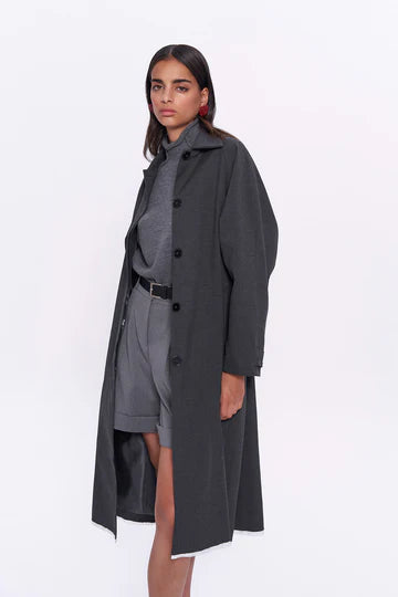 Quzu blazer trench antraciet