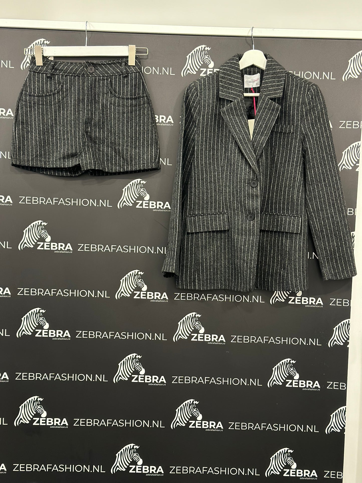 Quzu blazer grey stripe