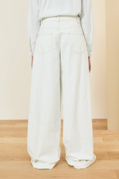 Souvenir denim pants white wash