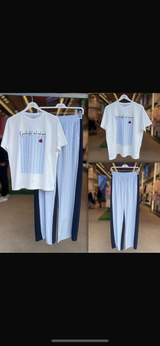 Quzu t’shirt white blu