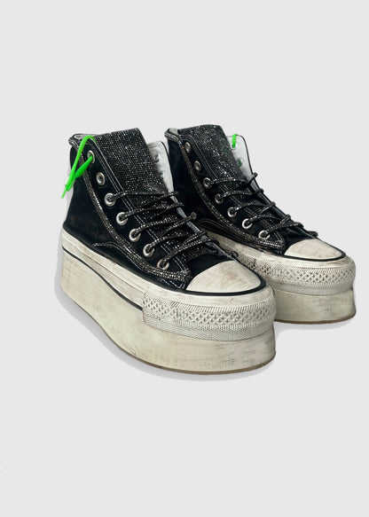 Nan-ku sneaker Platform black crystal