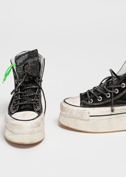Nan-ku sneaker Platform black crystal