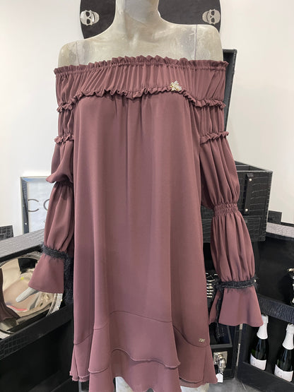 Babylon Jurk off-shoulder Bordo
