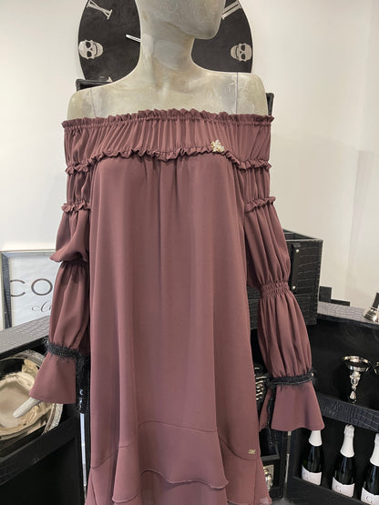 Babylon Jurk off-shoulder Bordo