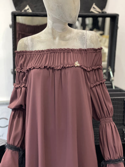 Babylon Jurk off-shoulder Bordo